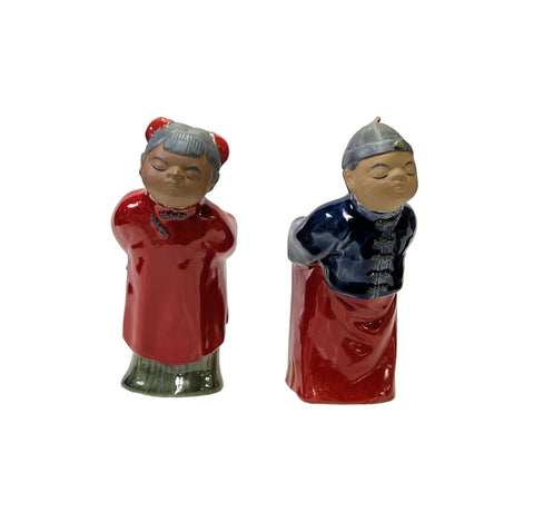 oriental ceramic figures - asian happy couple figures 