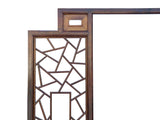 Chinese Two Brown Tone Lattice Pattern Center Open Wall Panel Frame cs780S