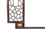 Chinese Two Brown Tone Lattice Pattern Center Open Wall Panel Frame cs780S