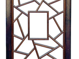 Chinese Two Brown Tone Lattice Pattern Center Open Wall Panel Frame cs780S