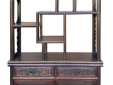 Pair Brown Oriental Two Sided Display Curio Cabinet Room Divider cs6113CS