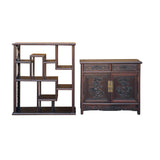 Brown Oriental Two Sided Display Curio Cabinet Room Divider cs6113BS