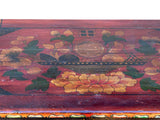 Four Side Carving Painted Vintage Tibetan Low Table Cabinet - Handcrafted Coffee Table cs975S