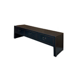 Oriental Black Lacquer 3 Drawers Trapezoid Low TV Stand Console Table Cabinet ws4241S