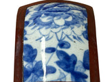 Chinese Old White Base Blue Flowers Porcelain Art Lacquer Box ws3879S