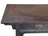 Chinese Dark Brown Black Huali Rosewood Plain Ming Style Altar Table cs3505S