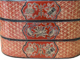 Chinese Brick Red Lacquer Color Treasure Graphic Stack Box Basket ws4041S