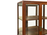 Chinese Vintage Solid Wood Brown Glass Display Bookcase Curio Cabinet ws3887S