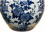 Chinese Crackle Base Blue White Double Dragon Peony Porcelain Pot ws4328S