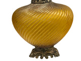 Golden Bronze Color Fiber Glass Floral Motif Vase Shape Display Figure ws4281S