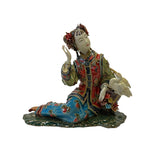 chinese qing style dressing lady figure - oriental porcelain lady figure art