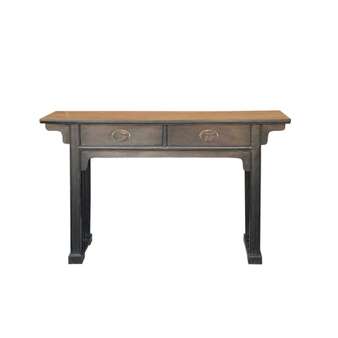 Chinese Dark Brown Black Huali Rosewood Plain Ming Style Altar Table cs3505S