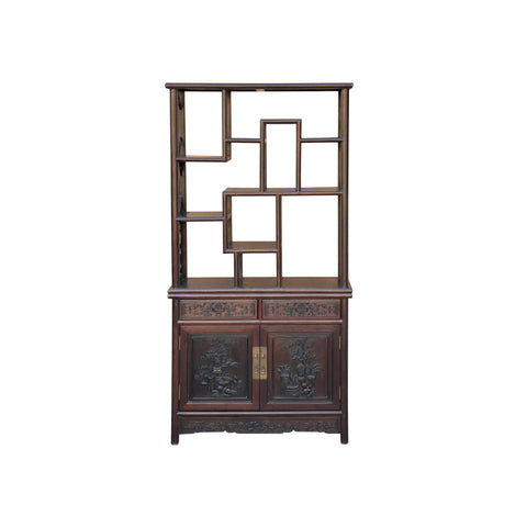 Brown Oriental Two Sided Display Curio Cabinet Room Divider cs6113AS