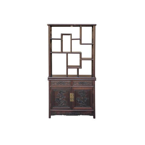 Brown Oriental Two Sided Display Curio Cabinet Room Divider cs6113BS