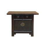 Vintage Chinese Dark Brown Drawers Side Table Credenza Vanity Cabinet cs7798S