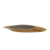 12" Natural Brown Wood Irregular Oval Shape Table Top Stand Riser ws2956S