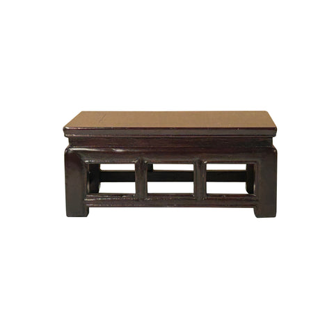 7" Oriental Brown Rectangular Bold Wood Display Stand Riser ST1015S