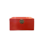 Oriental Round Hardware Brick Red Rectangular Container Box Large ws3837S