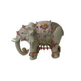 Ceramic Elephant Trunk Holding Ingot Delicate Accent Decor Figure ws3840S