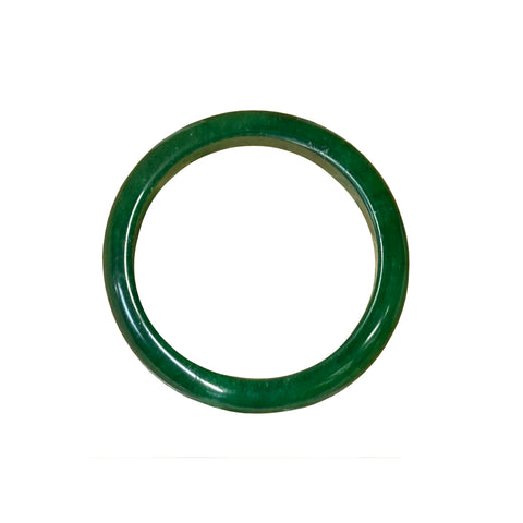 2.25" Chinese Natural Mixed Dark Green Jade Stone Bracelet Bangle ws4040S