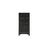 Oriental Black 7 Drawers Slim Narrow Chest Cabinet Stand ws4064S