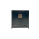 Black Lacquer Zodiac Moon Face Hardware Credenza Storage Cabinet ws4086S