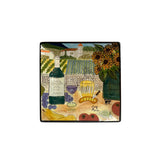 Handmade Square Wine Bottle Glass Scenery Flower Display Art Plate ws4117S