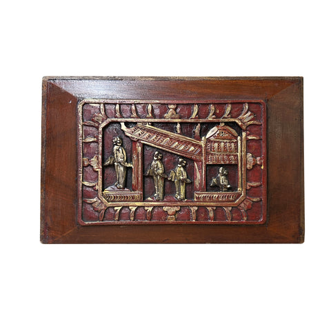 aws4159-vintage-chinese-red-golden-relief-carving-wood-plaque-panel-art