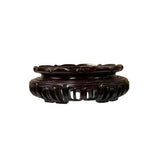 7.5" Reddish Brown Wood Round Open Pattern Display Stand Riser ws4184BS