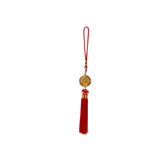 Round Golden Color Manjushri Motif Pendant Red Infinite Knot Tassel Art ws4267S