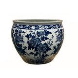 Chinese Crackle Base Blue White Double Dragon Peony Porcelain Pot ws4328S