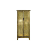 Oriental Distressed Light Olive Green Tall Narrow Noodle Cabinet Armoire ws4337S