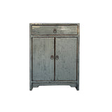 Distressed Gloss Gray Drawer Small End Table Nightstand Cabinet ws4339S