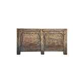 Distressed Olive Lacquer Scroll Motif Doors Credenza Sideboard Console Table ws4369S