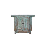 Vintage Distressed Turquoise Finish Slim Narrow Foyer Side Table ws4378S