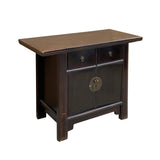 Vintage Chinese Dark Brown Drawers Side Table Credenza Vanity Cabinet cs7798S