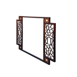 Chinese Two Brown Tone Lattice Pattern Center Open Wall Panel Frame cs780S