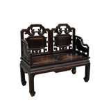 Vintage Chinese Fujian Double Seat Wood Opera Bench with Back cs7804S