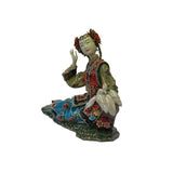 Chinese Oriental Porcelain Qing Style Dressing Cranes Bird Lady Figure ws3087S