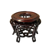 5.5" Oriental Reddish Brown Infinite Twist 5 Legs Round Wood Stand Riser Easel st1076S