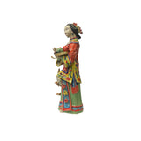 Chinese Oriental Porcelain Qing Style Dressing Cranes Flower Lady Figure ws3683S