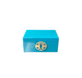 Small Oriental Round Hardware Turquoise blue Rectangular Container Box ws3835AS