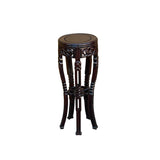 Oriental Round Brown Twist Knot 5 Legs Plant Stand Pedestal Table ws3933S