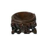 2.5" Dark Brown Wood Carving Hollow Circular Table Top Stand Riser ws4005S