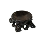 2.75" Dark Brown Wood Carving Hollow Circular Table Top Stand Riser ws4006S