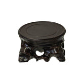 3" Dark Brown Wood Carving Square Round Table Top Stand Riser ws4007"