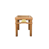 Chinese Vintage Light Brown Square Wood Ming Style Stool Table ws4063S