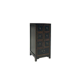 Oriental Black 7 Drawers Slim Narrow Chest Cabinet Stand ws4064S