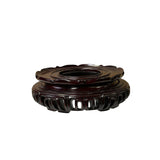 7.5" Reddish Brown Wood Round Open Pattern Display Stand Riser ws4184BS