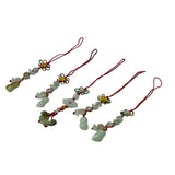 Set 5 Chinese Jade Stone Carved Beads Charm Tassel Display Art ws4202S